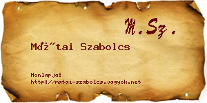 Mátai Szabolcs névjegykártya