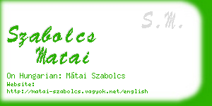 szabolcs matai business card
